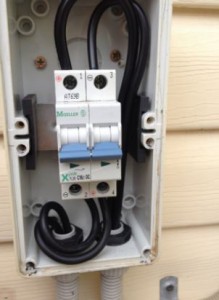 picture showing a solar pv dc breaker with the enclosure open (Sydney)