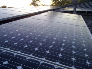 array on top of solar shop